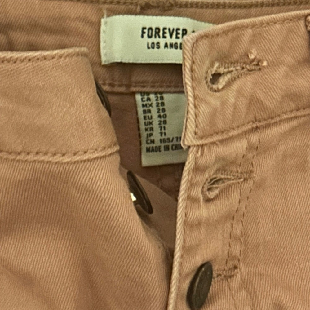 Forever 21 Los Angeles Distressed Denim Shorts Bundle Pink Olive Green Size 28 - Picture 3 of 6